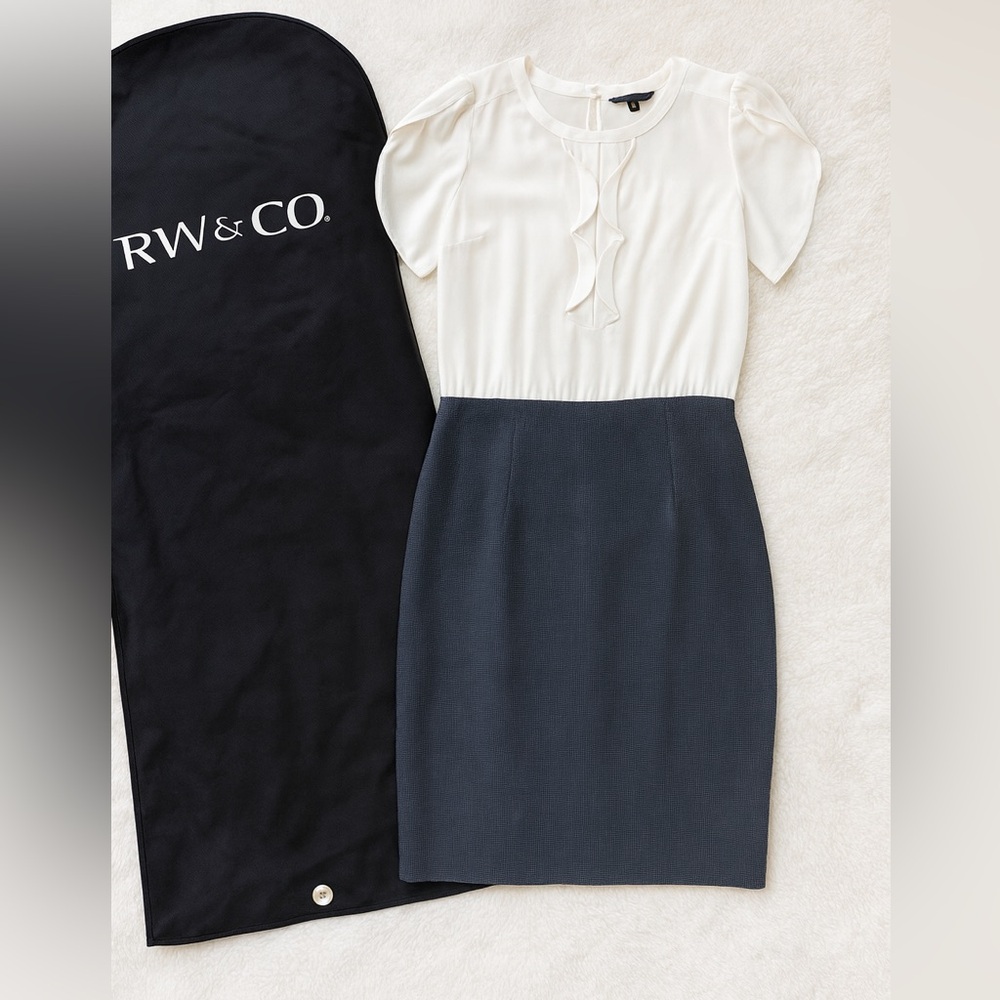 RW&CO. Chic White and Gray Dress - women’s size 10. Brand new without tags